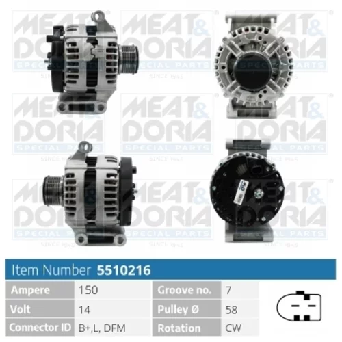 Alternátor MEAT & DORIA 5510216
