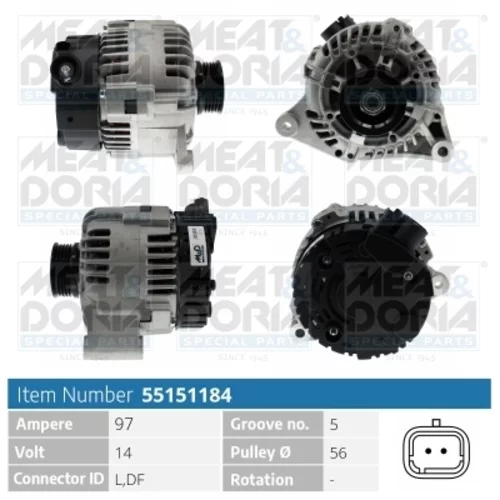 Alternátor MEAT & DORIA 55151184