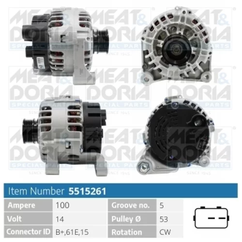 Alternátor MEAT & DORIA 5515261
