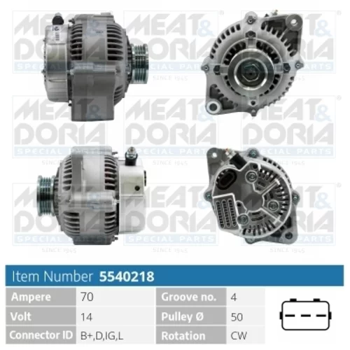 Alternátor MEAT & DORIA 5540218