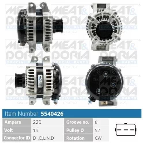 Alternátor MEAT & DORIA 5540426