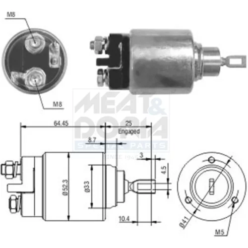 Elektromagnetický spínač pre štartér MEAT & DORIA 46006