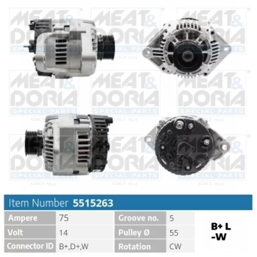 Alternátor 5515263 (MEAT & DORIA)