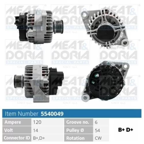 Alternátor MEAT & DORIA 5540049
