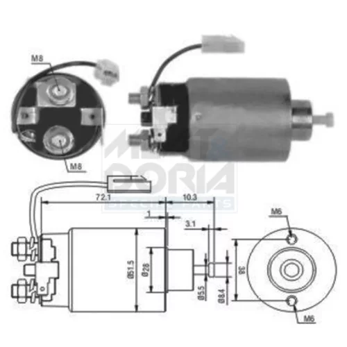 Elektromagnetický spínač pre štartér MEAT & DORIA 46114