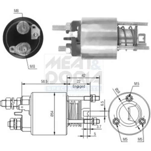 Elektromagnetický spínač pre štartér MEAT & DORIA 46121
