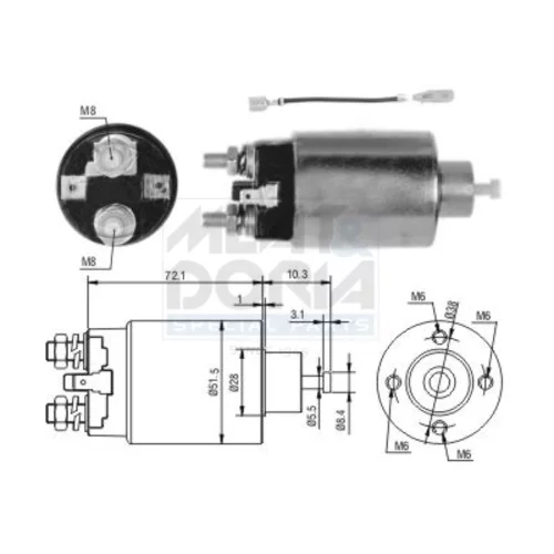 Elektromagnetický spínač pre štartér MEAT & DORIA 46282