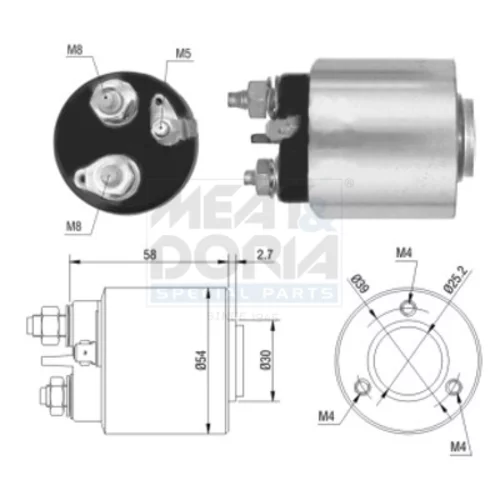 Elektromagnetický spínač pre štartér MEAT & DORIA 46013