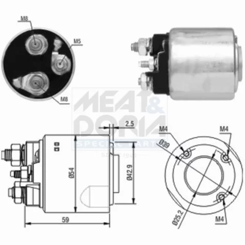 Elektromagnetický spínač pre štartér MEAT & DORIA 46148