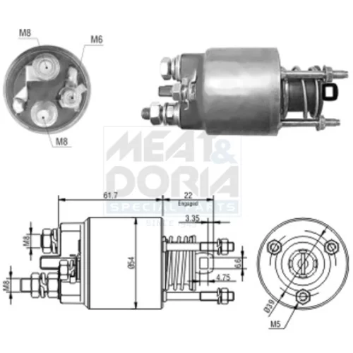 Elektromagnetický spínač pre štartér MEAT & DORIA 46152