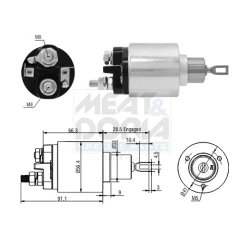 Elektromagnetický spínač pre štartér MEAT & DORIA 46303