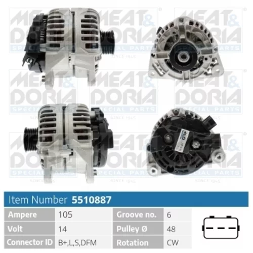 Alternátor MEAT & DORIA 5510887