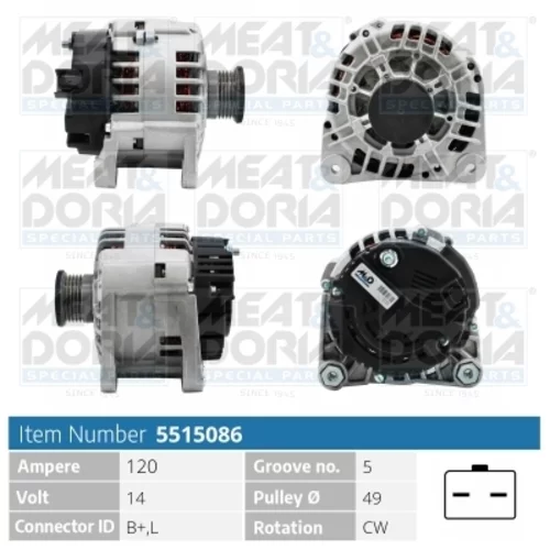 Alternátor 5515086 (MEAT & DORIA)