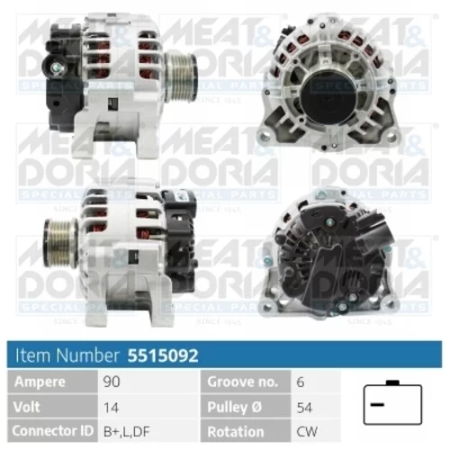 Alternátor MEAT & DORIA 5515092