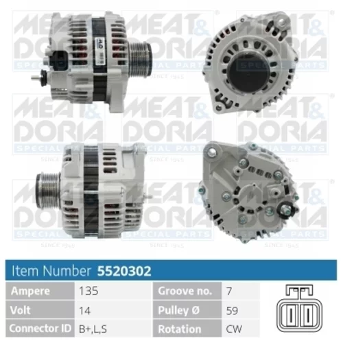 Alternátor MEAT & DORIA 5520302