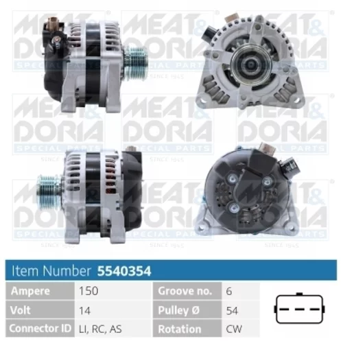 Alternátor MEAT & DORIA 5540354