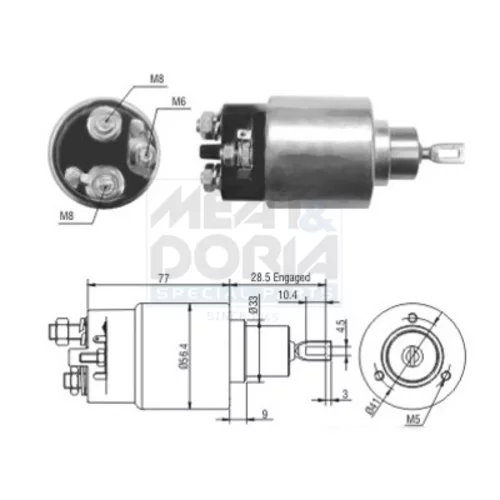 Elektromagnetický spínač pre štartér MEAT & DORIA 46028