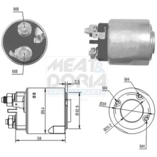 Elektromagnetický spínač pre štartér 46160 (MEAT & DORIA)