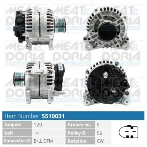Alternátor MEAT & DORIA 5510031