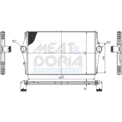 Chladič plniaceho vzduchu MEAT & DORIA 995552