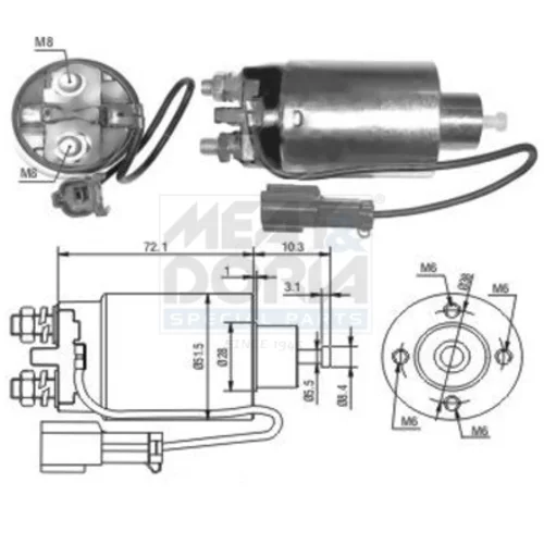 Elektromagnetický spínač pre štartér MEAT & DORIA 46038