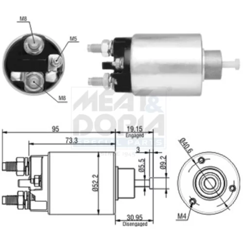 Elektromagnetický spínač pre štartér MEAT & DORIA 46133