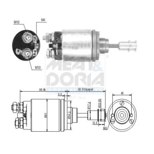 Elektromagnetický spínač pre štartér MEAT & DORIA 46325