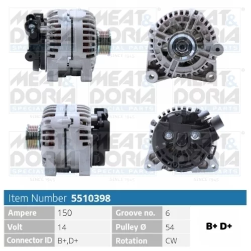 Alternátor 5510398 (MEAT & DORIA)