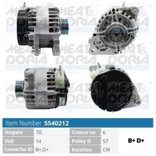 Alternátor MEAT & DORIA 5540212
