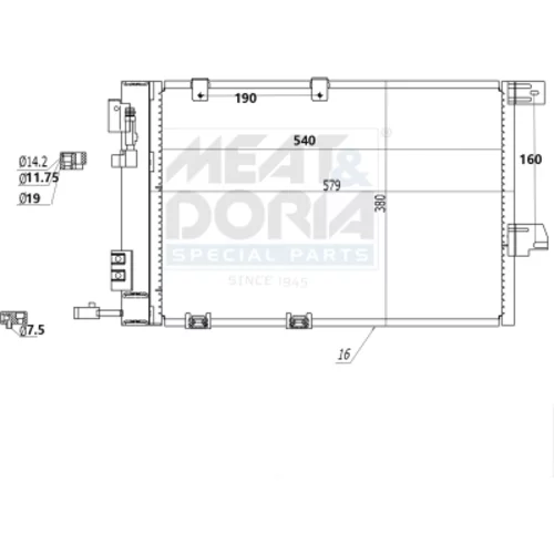 Kondenzátor klimatizácie MEAT & DORIA 991050