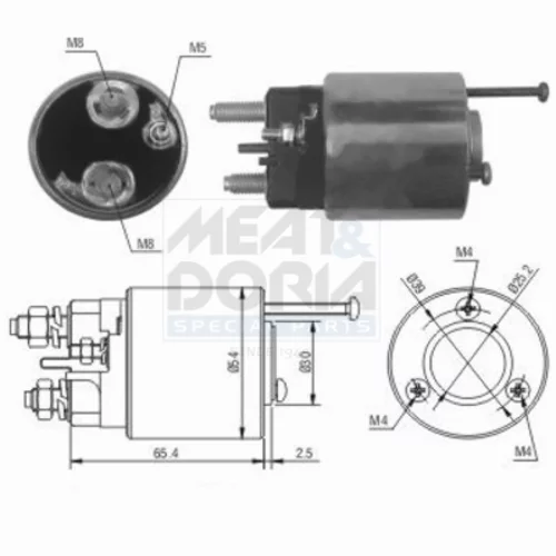 Elektromagnetický spínač pre štartér MEAT & DORIA 46012