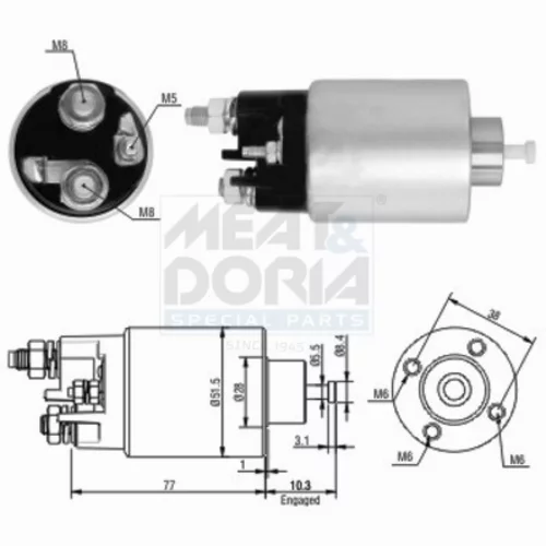 Elektromagnetický spínač pre štartér MEAT & DORIA 46058