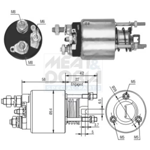 Elektromagnetický spínač pre štartér MEAT & DORIA 46078