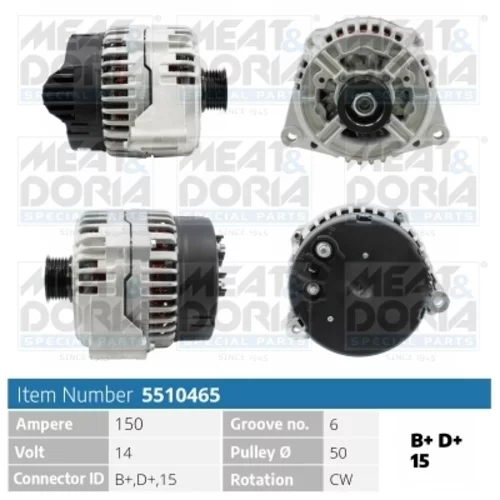 Alternátor MEAT & DORIA 5510465