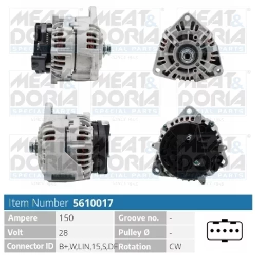 Alternátor MEAT & DORIA 5610017