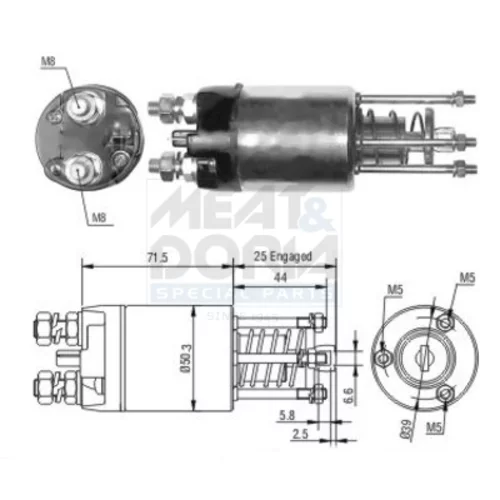 Elektromagnetický spínač pre štartér MEAT & DORIA 46188