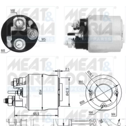 Elektromagnetický spínač pre štartér MEAT & DORIA 46017