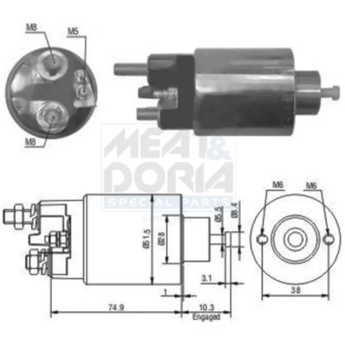 Elektromagnetický spínač pre štartér 46029 (MEAT & DORIA)