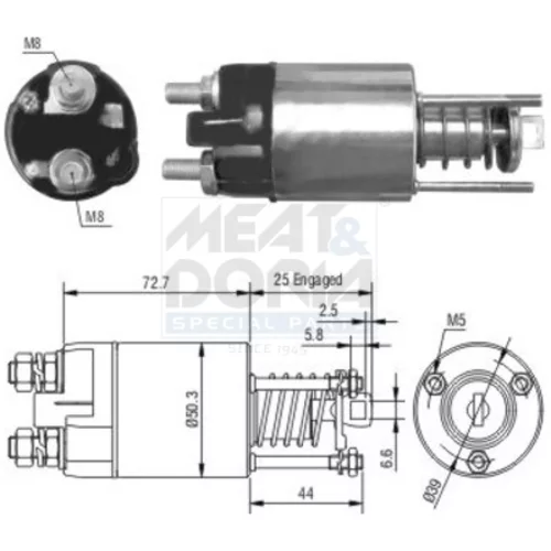 Elektromagnetický spínač pre štartér MEAT & DORIA 46045