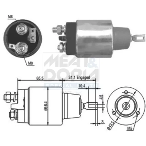 Elektromagnetický spínač pre štartér MEAT & DORIA 46073