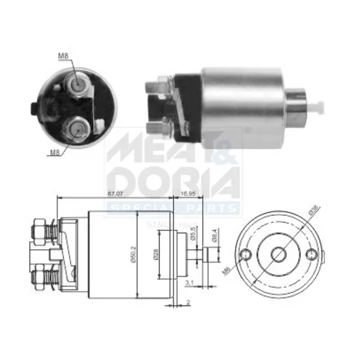Elektromagnetický spínač pre štartér MEAT & DORIA 46285
