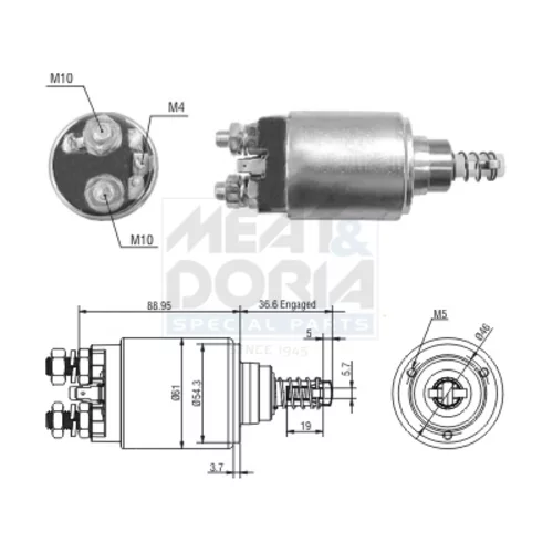 Elektromagnetický spínač pre štartér MEAT & DORIA 46312