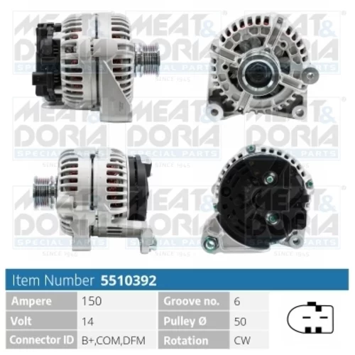 Alternátor MEAT & DORIA 5510392