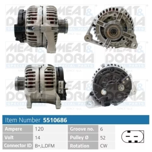 Alternátor MEAT & DORIA 5510686