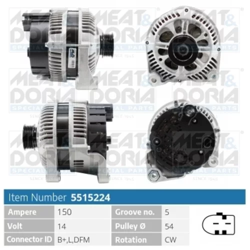 Alternátor MEAT & DORIA 5515224