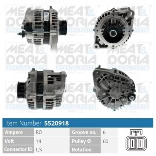 Alternátor MEAT & DORIA 5520918