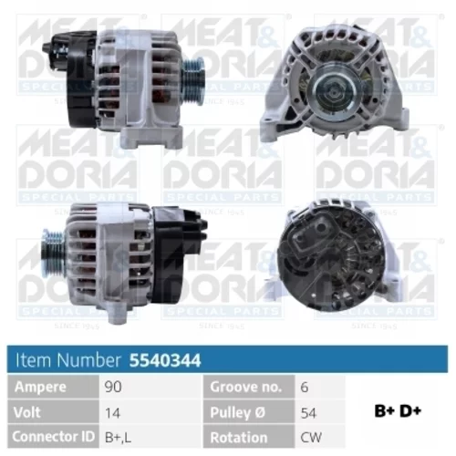 Alternátor MEAT & DORIA 5540344