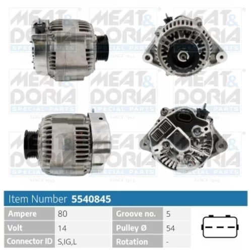 Alternátor MEAT & DORIA 5540845
