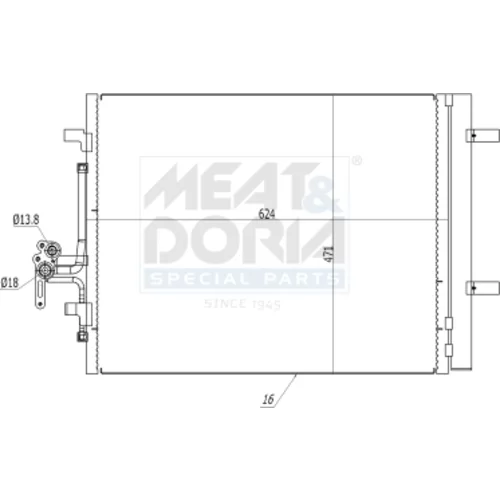 Kondenzátor klimatizácie MEAT & DORIA 991123