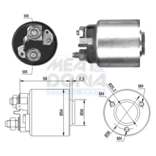 Elektromagnetický spínač pre štartér MEAT & DORIA 46011